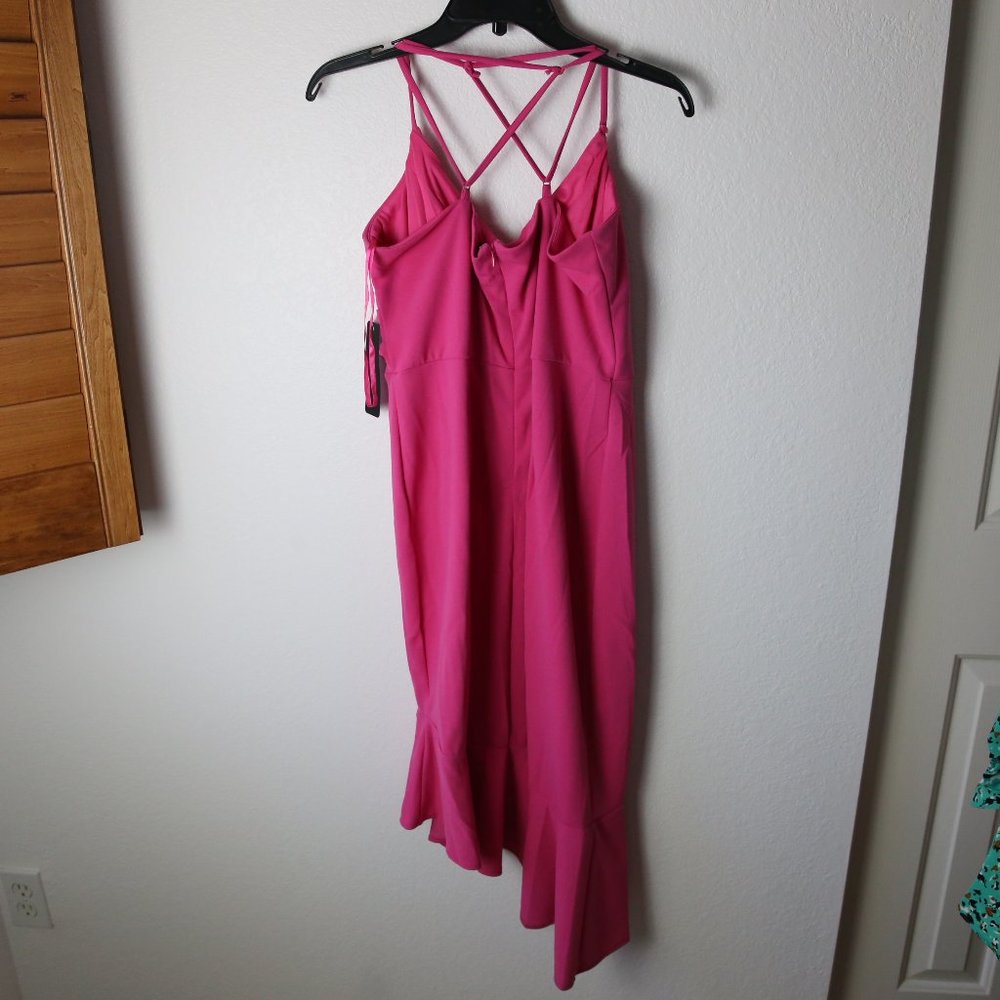 Bebe Hot Pink Asymmetrical Dress Size L - Picture 7 of 10